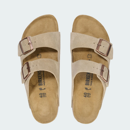 Arizona Suede Leather Taupe Narrow 51463