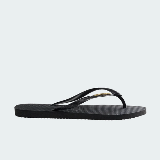 Sandal SLIM LOGO METALLIC (BLACK/GOLD