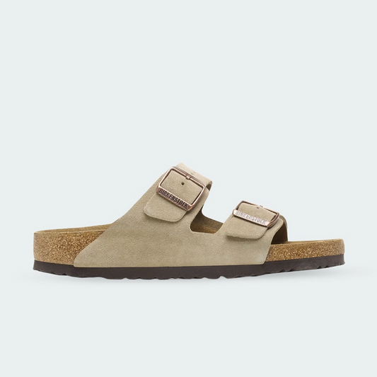 Sandal Arizona Suede Leather Taupe Narrow